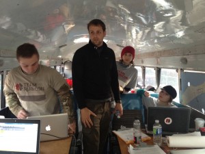 Ben Fishman on the Team Rubicon bus
